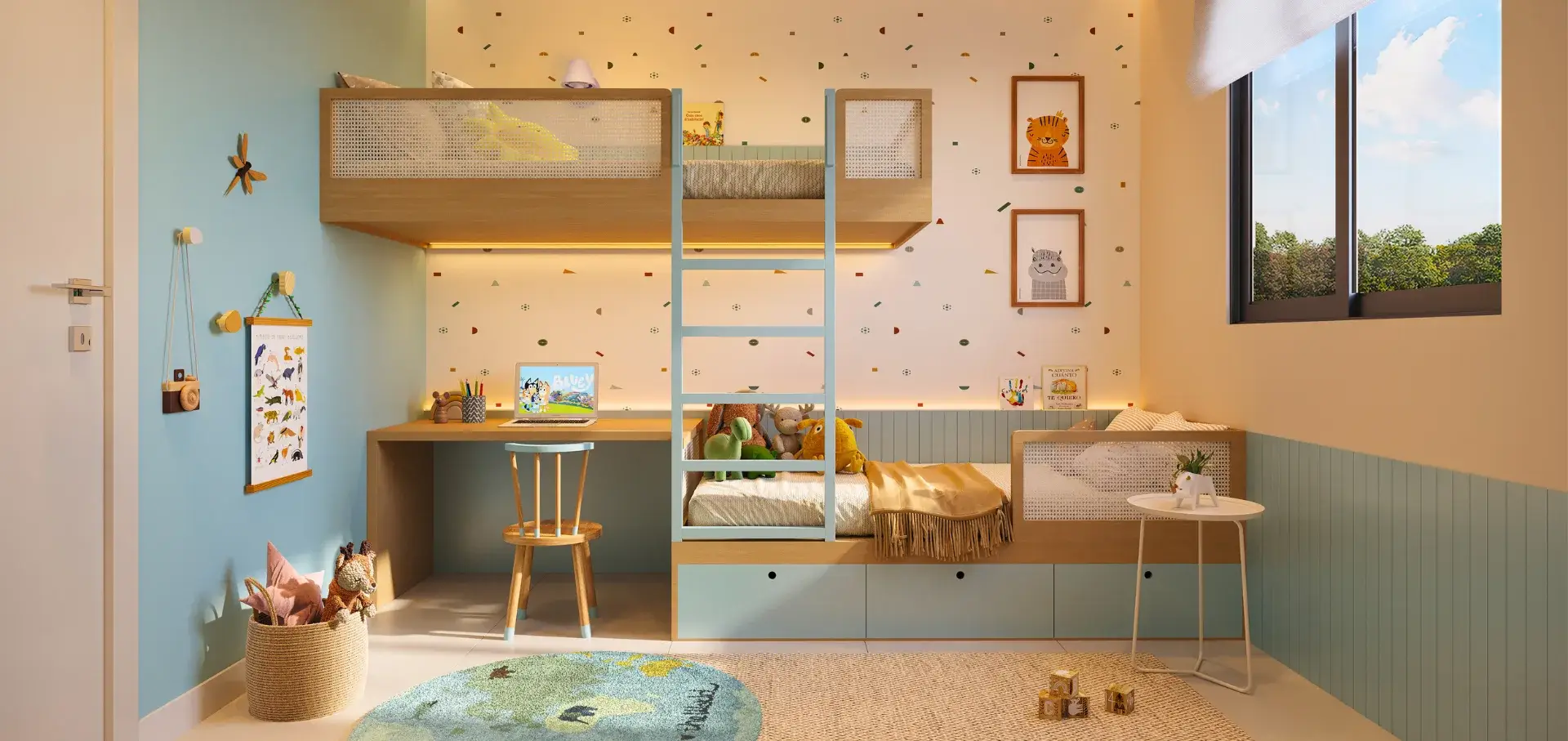 Quarto infantil da casa do Amplo Park
