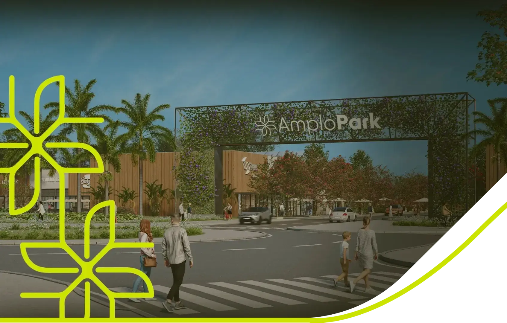 Portal de acesso do Amplo Park, bairro planejado em Ponta Grossa