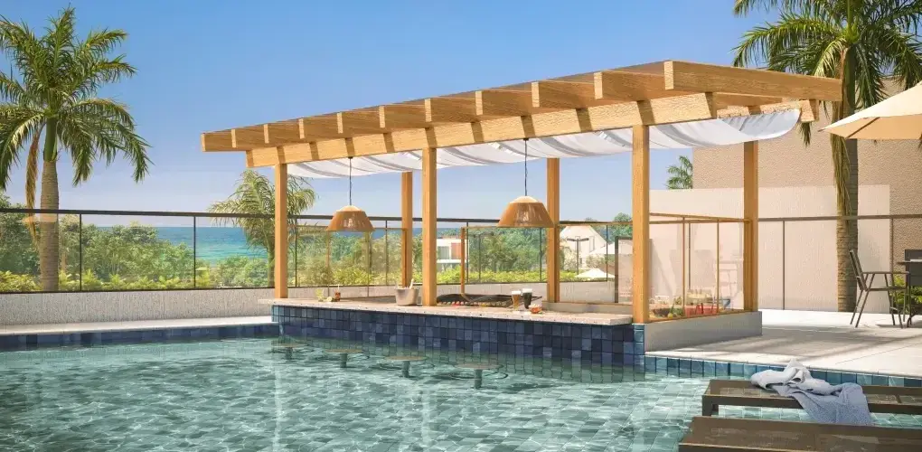 bar molhado — perspectiva ilustrativa do Barra Home Resort