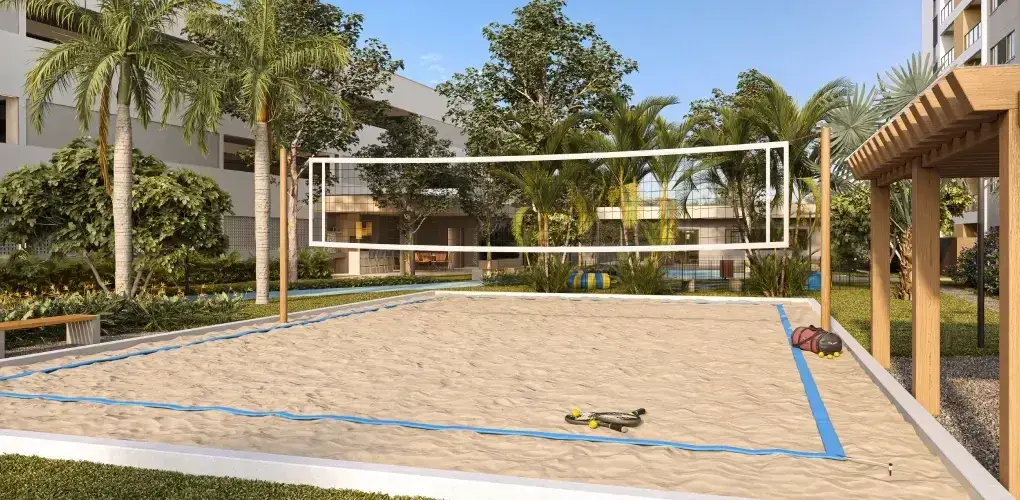 quadras de areia — perspectiva ilustrativa do Barra Home Resort
