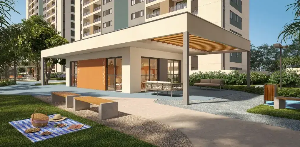 sal o de festas gourmet — perspectiva ilustrativa do Barra Home Resort