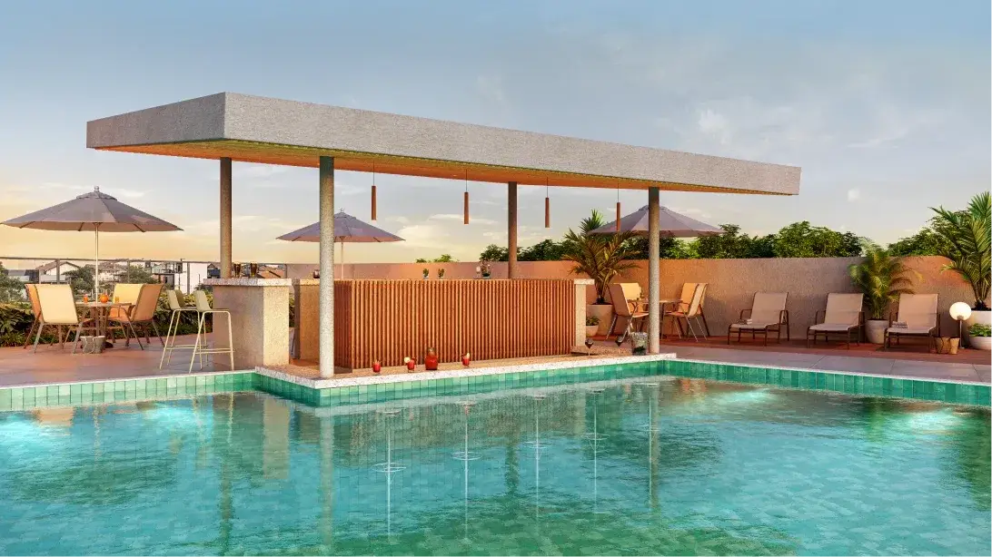 Perspectiva ilustrativa publicada no site do Barra Soul Home Resort & SPA