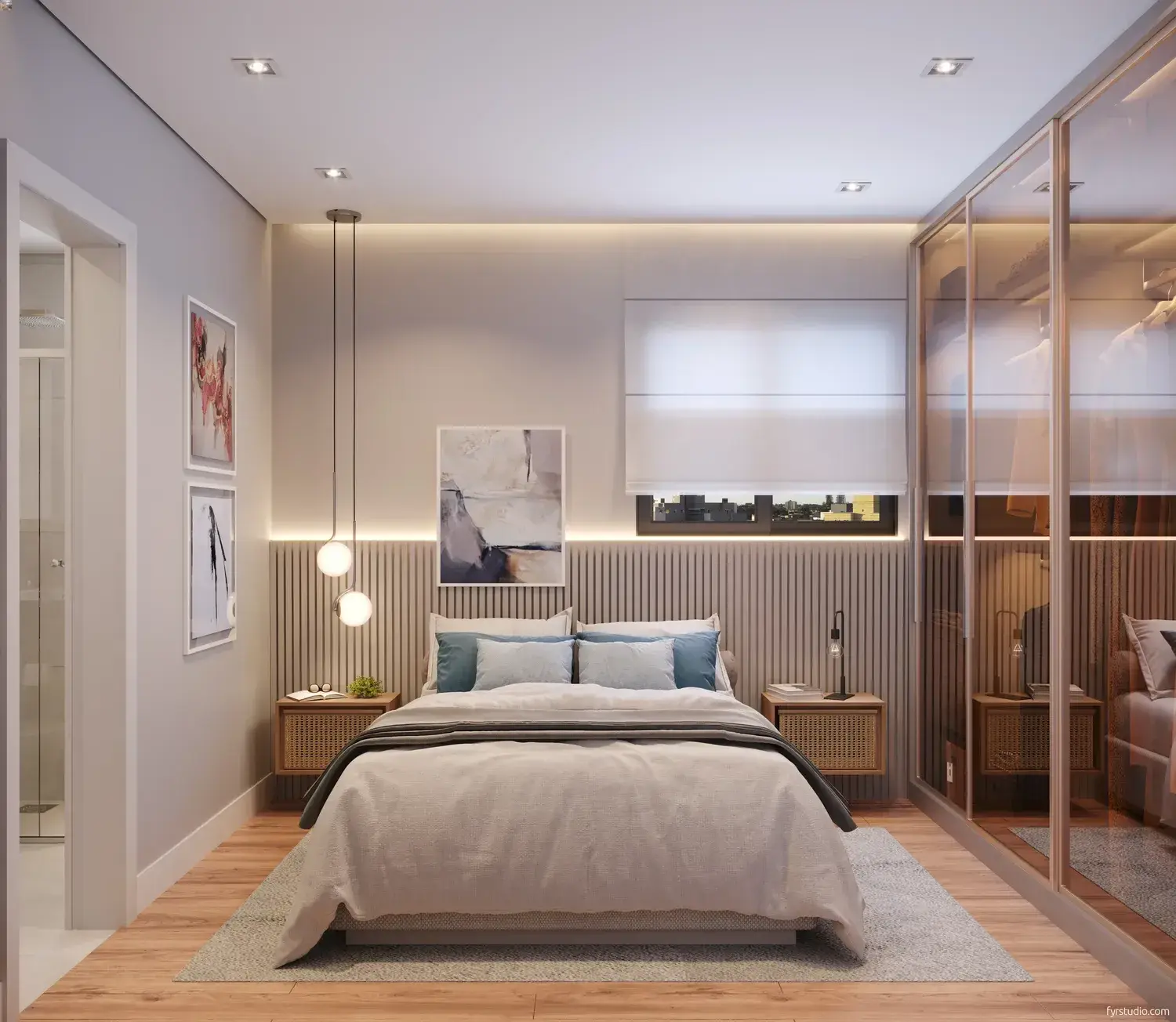 Suíte de casal de um apartamento do MEO Hauer