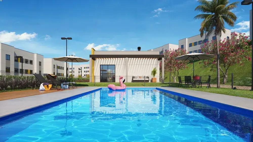 Piscina do condomínio clube