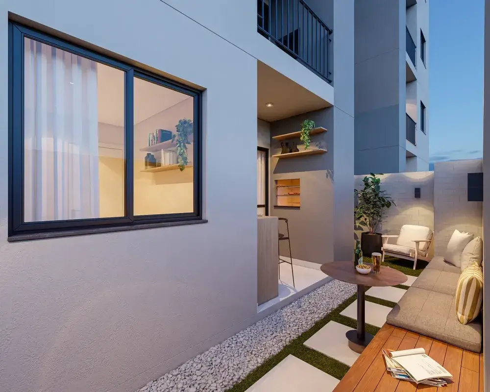Área externa de uma unidade Giardino no padrão da linha, em imagem publicada pela Rottas na ficha do VEGA Costa e Silva