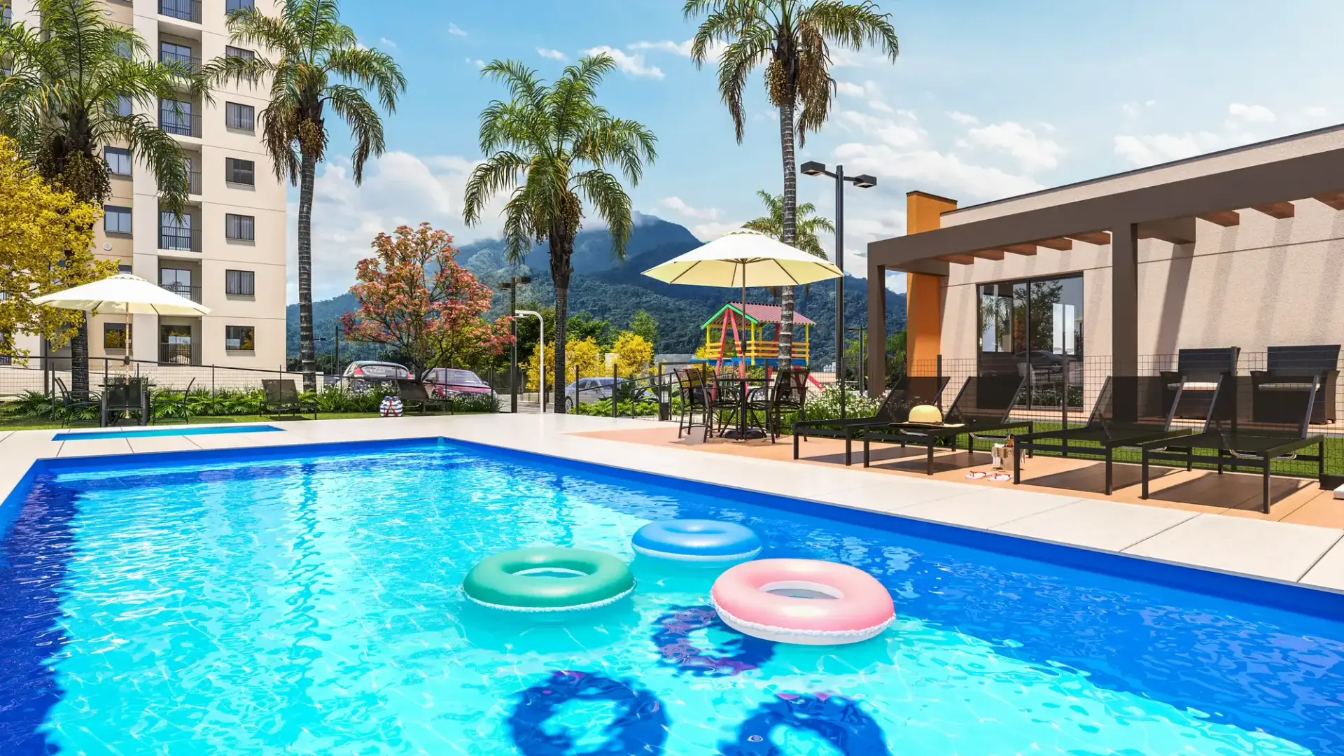 Piscinas adulto e infantil do VEGA Jaraguá