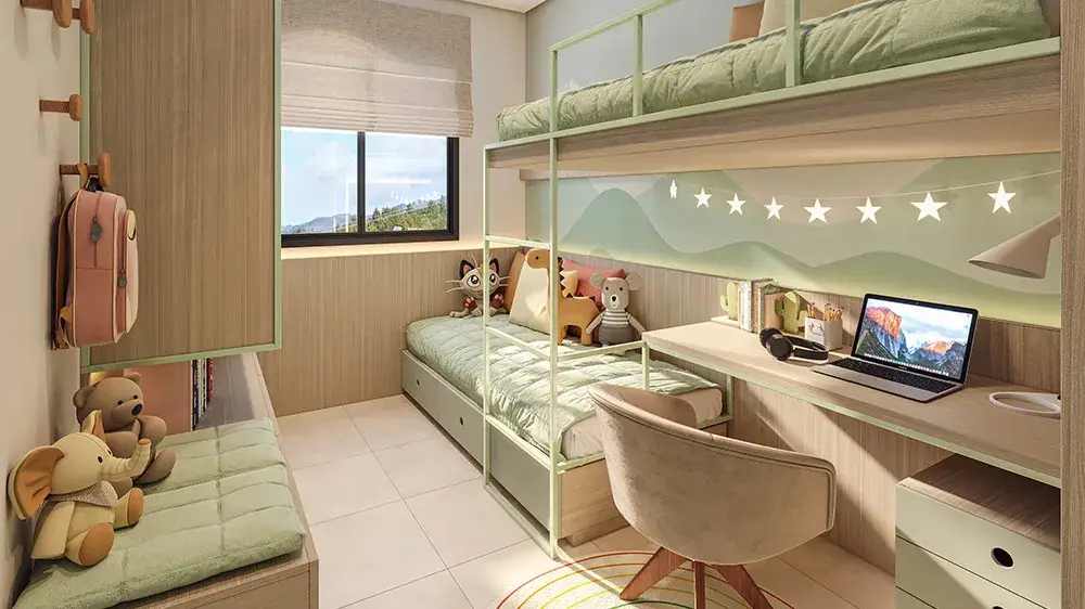 Quarto infantil de um apartamento do VEGA Jaraguá